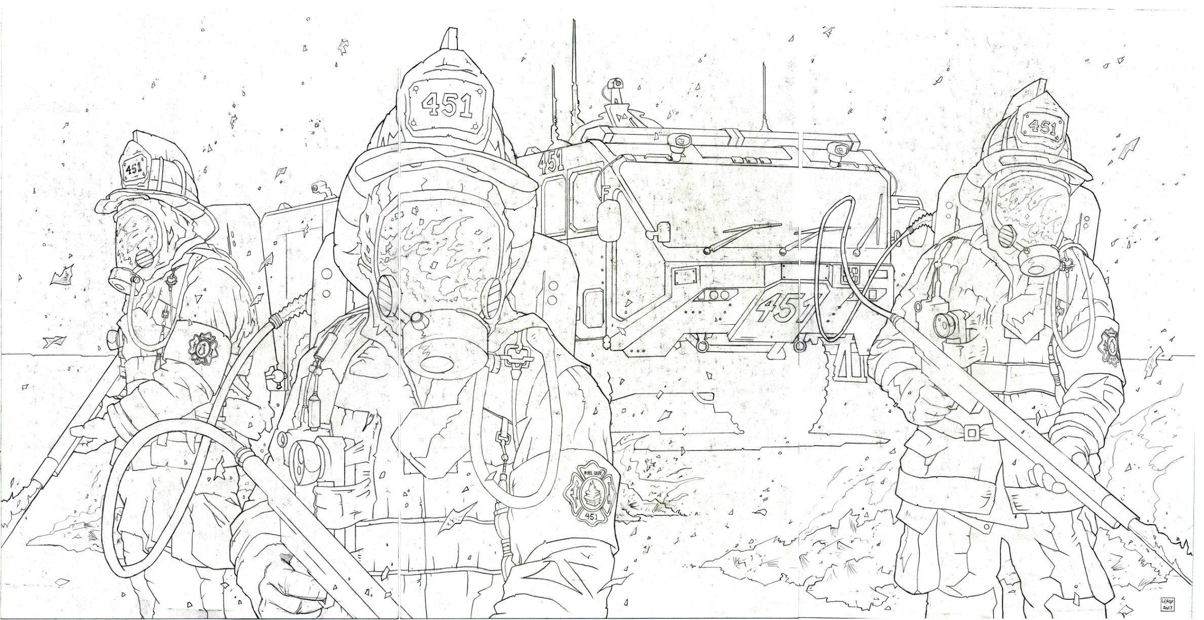 Fahrenheit 451 triptych – Jason Lenox