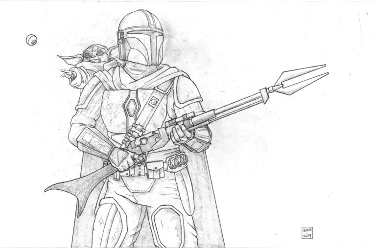 Mandalorian and Baby Yoda Pencils Jason Lenox